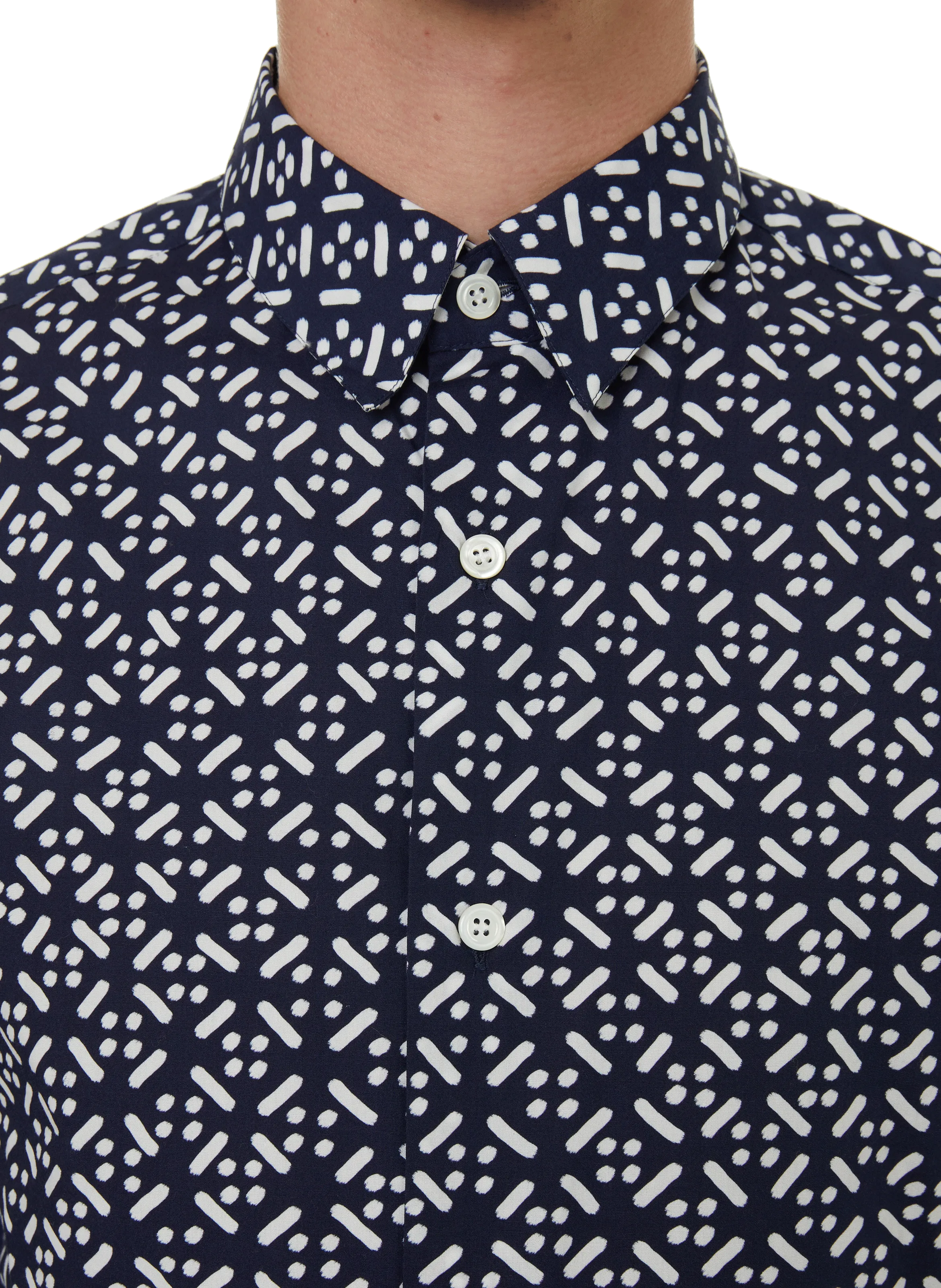AGNÈS B  Chemise à motif en popeline de coton - Bleu