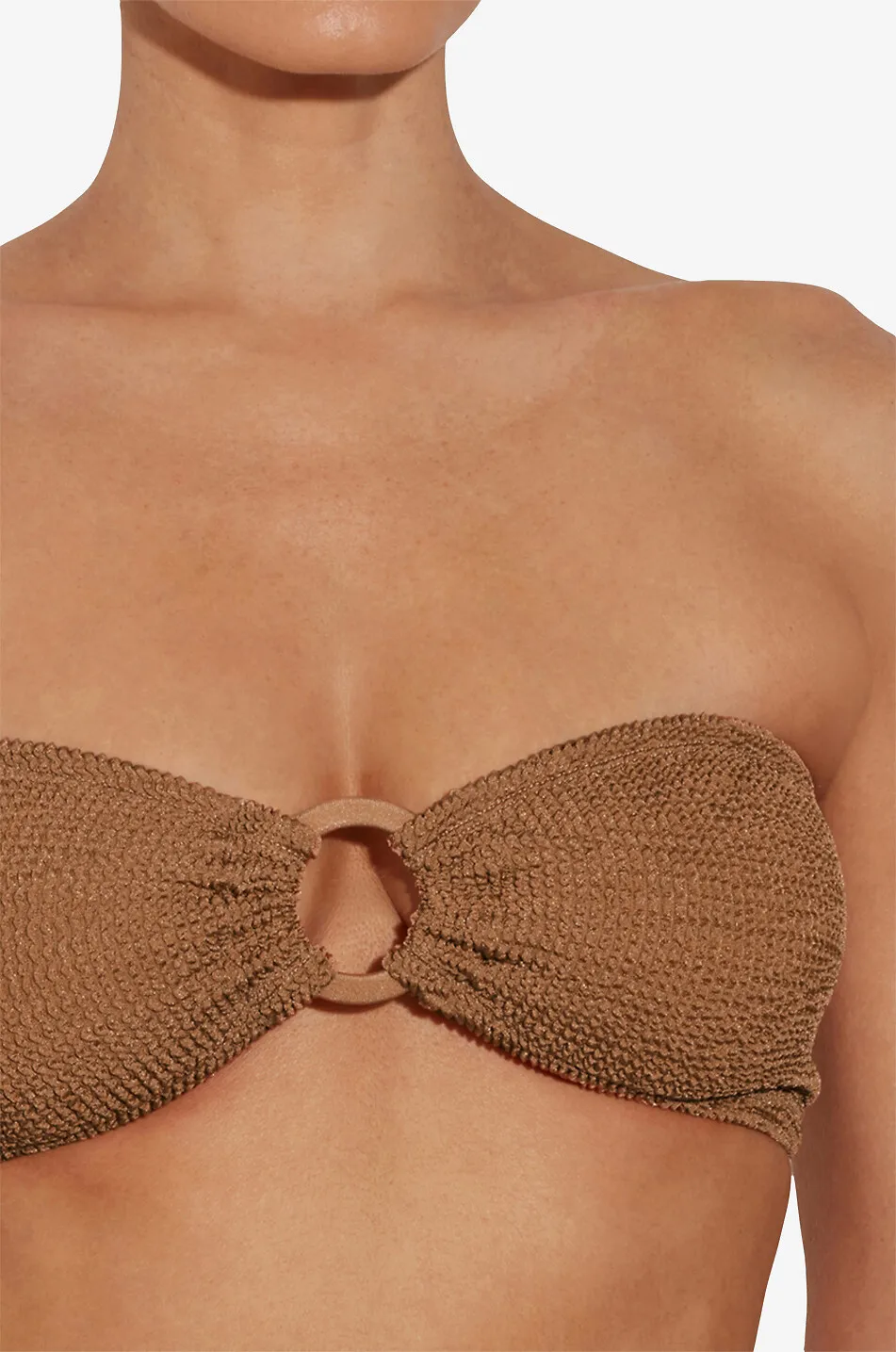 Bikini bandeau en seersucker Gloria