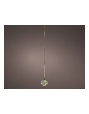 boule à suspendre en cristal microled, vert d'eau, ø10cm. lumineo