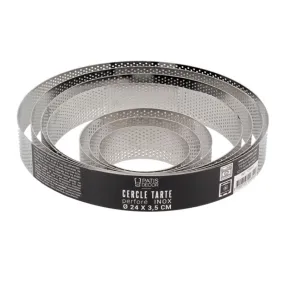 Cercle à tarte perforé inox H 3,5 cm Ø 22 cm Patisdécor 