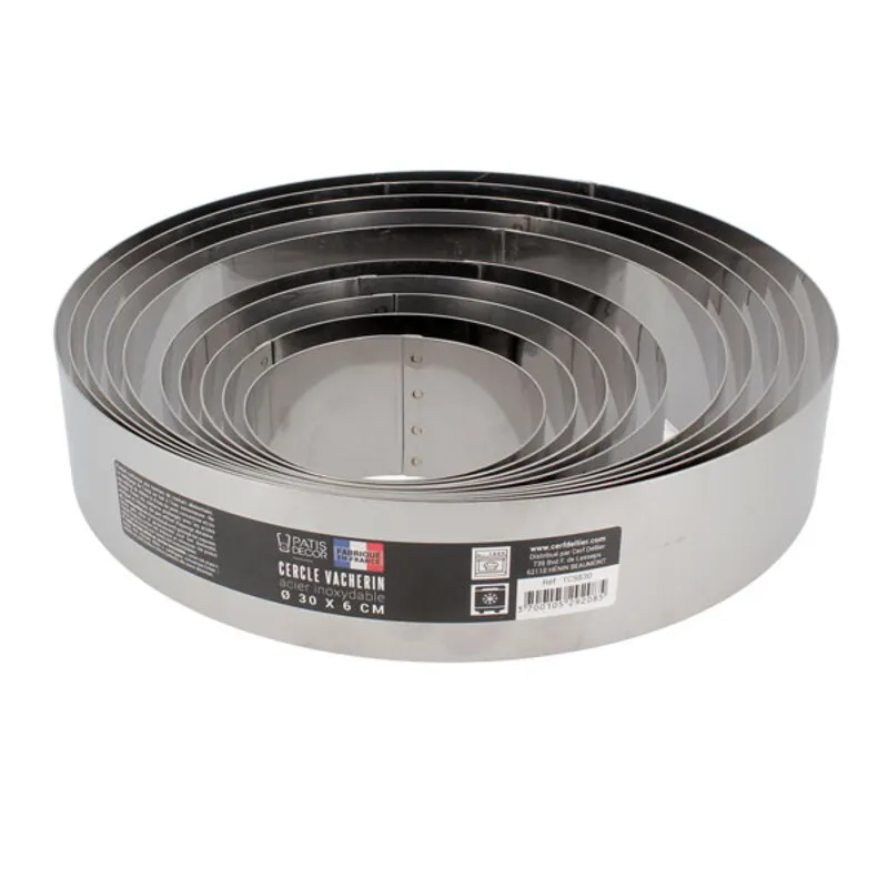Cercle à vacherin inox H 6 cm Ø 24 cm Patisdécor 