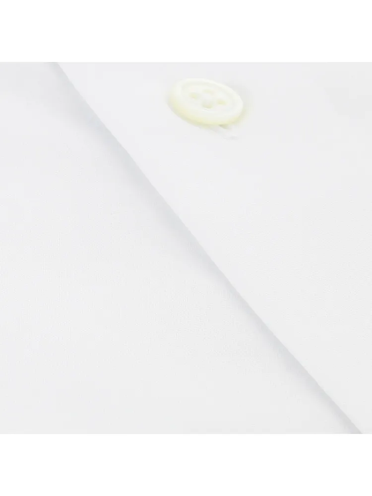Chemise blanche en popeline petit col inversé