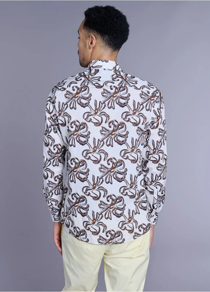 CHEMISE EN POPELINE DE COTON IMPRIMÉ FLORAL - REGULAR FIT 