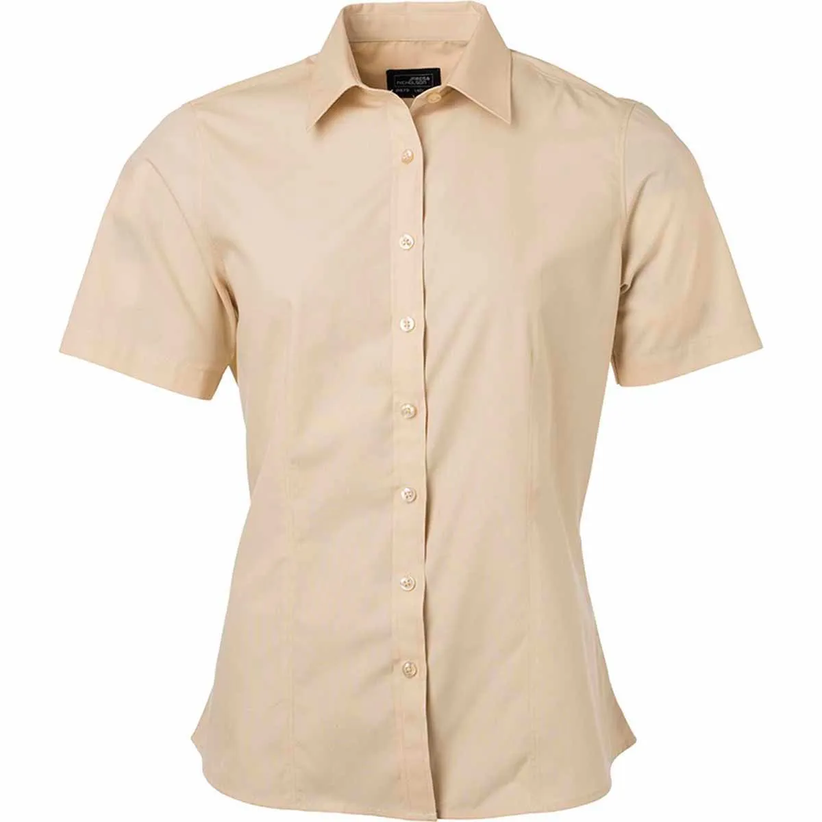 Chemise popeline manches courtes - JN679 - femme - beige pierre 