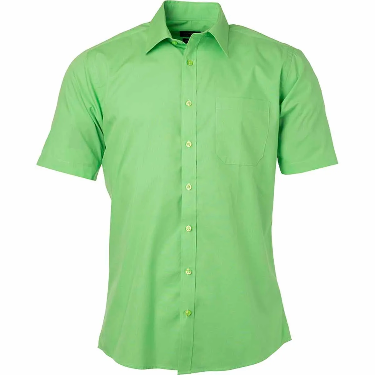 chemise popeline manches courtes - JN680 - homme - vert citron 