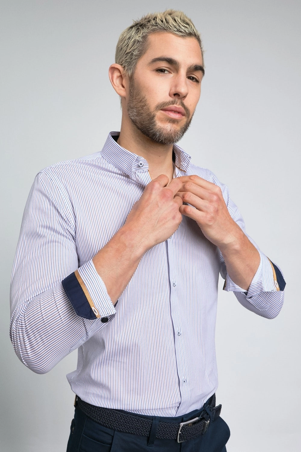 Chemise Rayures Élégantes en Popeline Stretch LAZAR