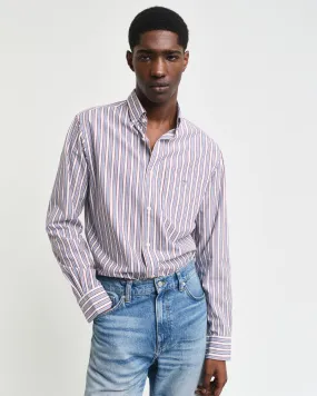 Chemise regular fit en popeline à rayures