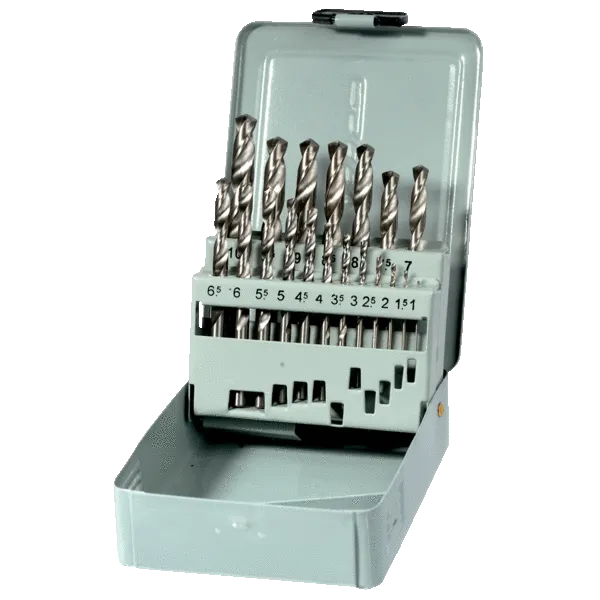 Coffret de 19 forets HSS queue cylindrique série courte DIN338N