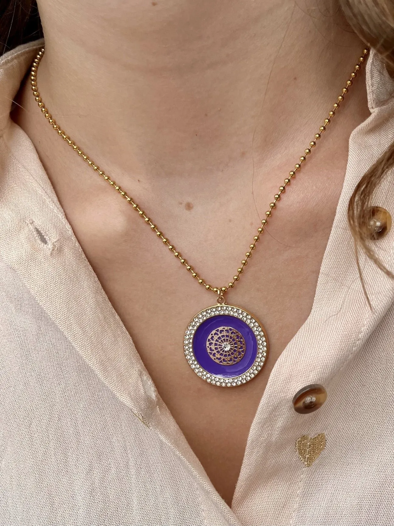 Collier gm claudia dore - Bleu Canard