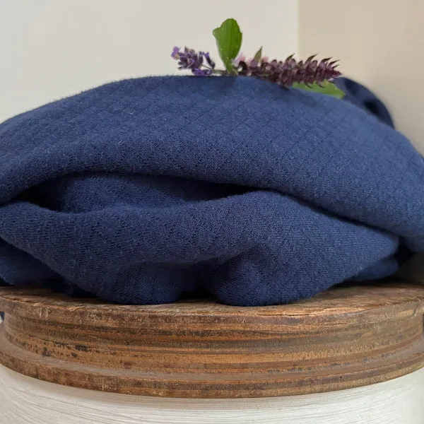 Coupon de sweat de coton molletonné marine 160x80 (B35)