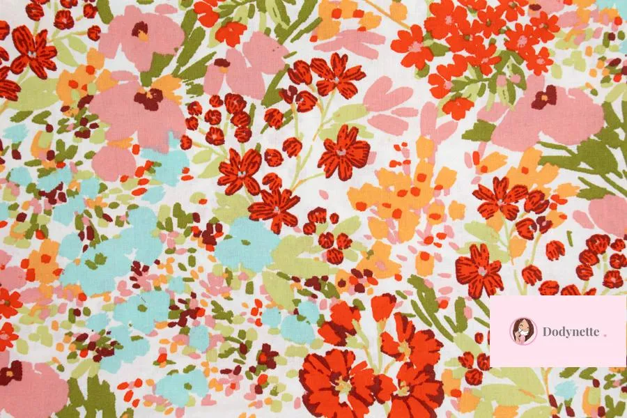 Coupon de tissu coton - Bergame rouge - OEKO-TEX
