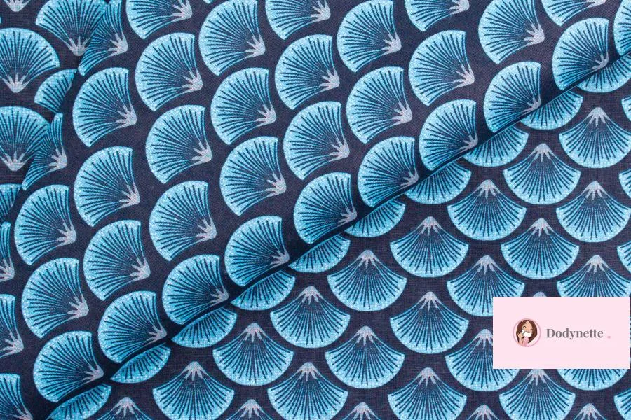 Coupon de tissu coton - Livando Bleu - OEKO-TEX