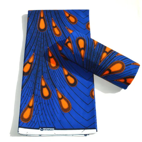 Coupon wax, tissu wax 6 yards, ankara wax 100% coton, ankara fabric, wax fabric, pagne africain bleu, motif "gouttes",