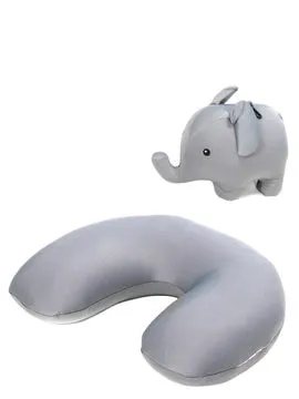 Coussin de voyage Kikkerland Zip & Flip Éléphant Gris  TT24Gris  
