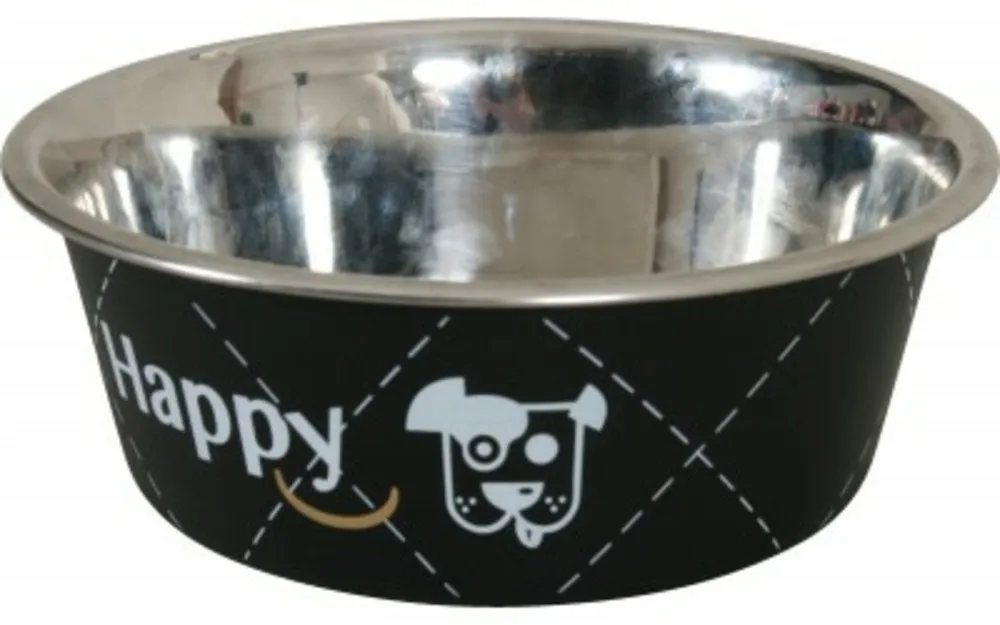 Ecuelle inox "happy" noir taille : 21cm 1.5l