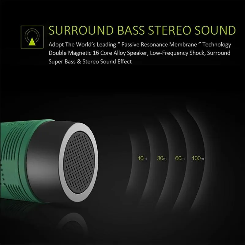Enceinte Bluetooth Portable Basses Profondes LED 4000mAh TF FM