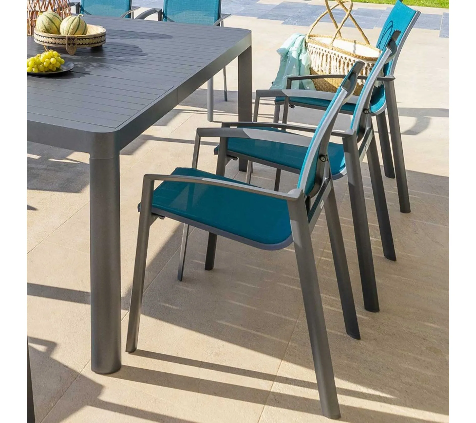 Fauteuil Extérieur Axant Bleu Canard/graphite Hespéride - Bleu Canard