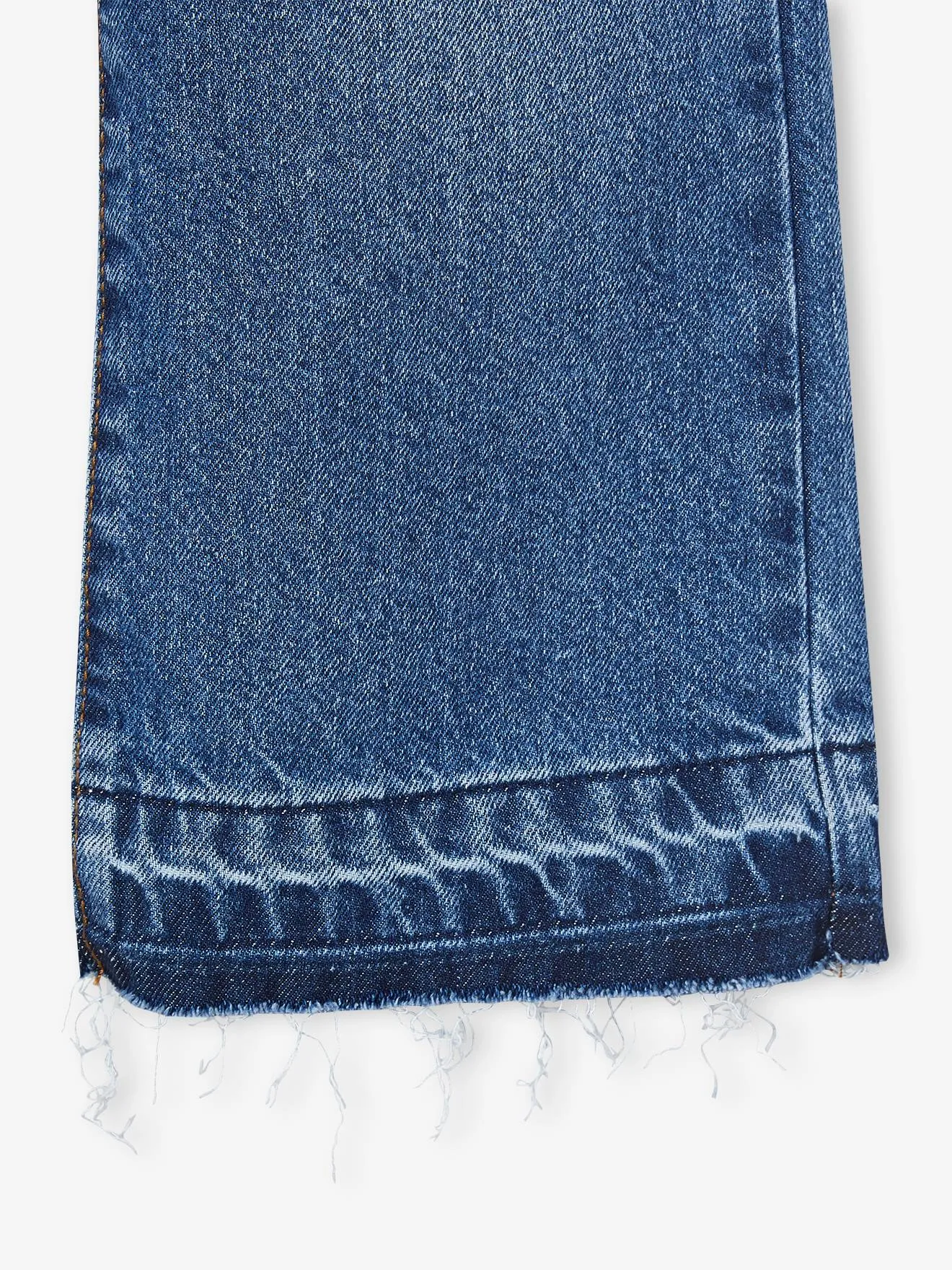 Jean large fille bas effiloché stone - Vertbaudet