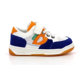 KICKERS Baskets basses Kikouak blanc orange - Kickers