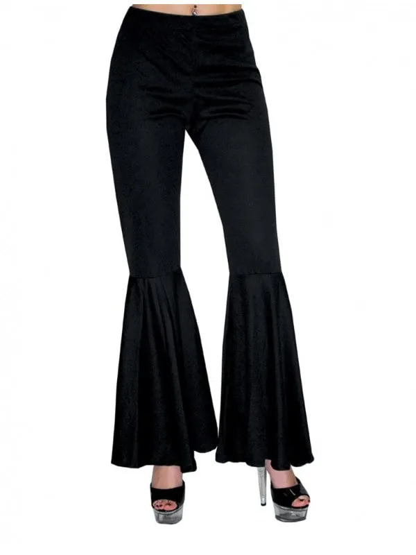 Pantalon pattes d'éléphant noir pour femme