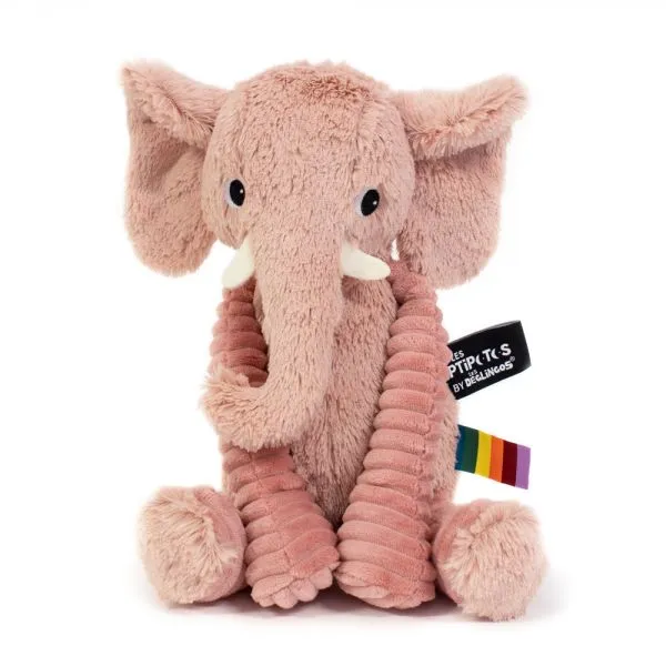 Peluche Les Ptipotos éléphant Dimoitou rose