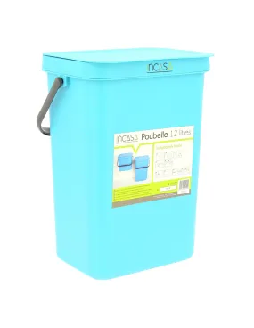 poubelle à suspendre 12 litres bleue - incasa