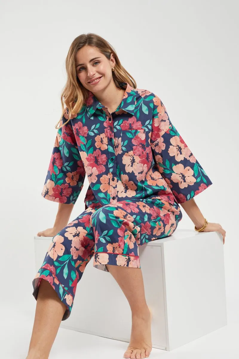 Pyjama imprimé "fleurs" - popeline