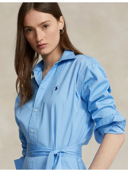 Robe courte évasée en popeline Ralph Lauren