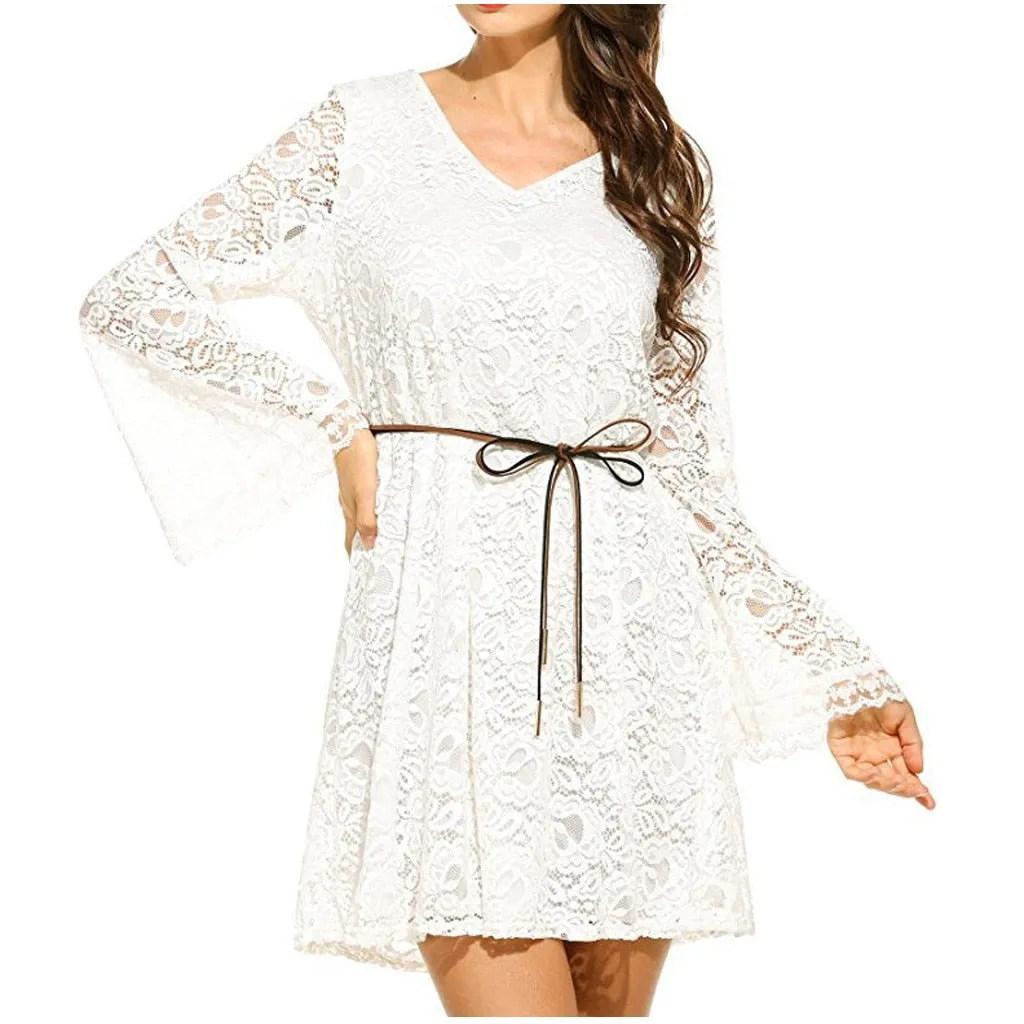 Robe Dentelle Courte Fleurie