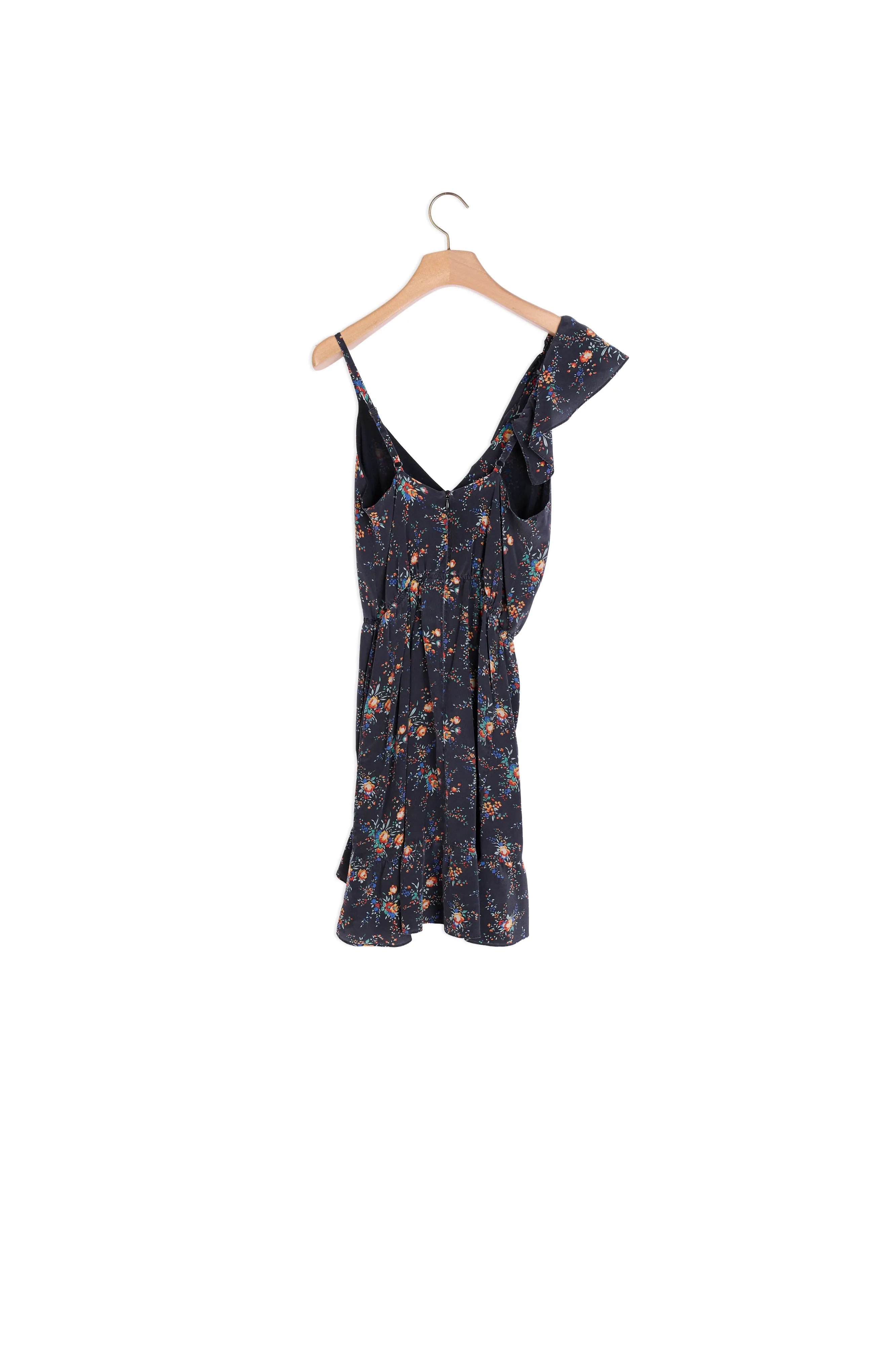 Robe fleurie 100% soie volantée
