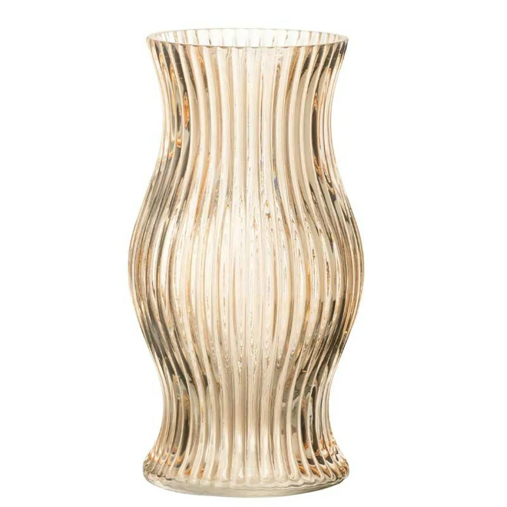 Vase sev verre pêche 14x14x27cm
