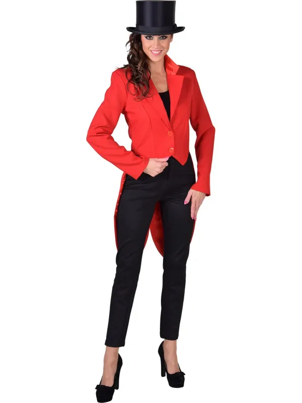 Veste queue de pie femme rouge du XS au XXL